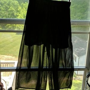 Sheer Black Boho Pants with Satiny Under Shorts